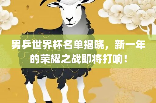男乒世界杯名单揭晓，新一年的荣耀之战即将打响！