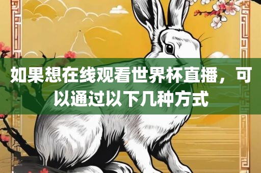 如果想在线观看世界杯直播，可以通过以下几种方式