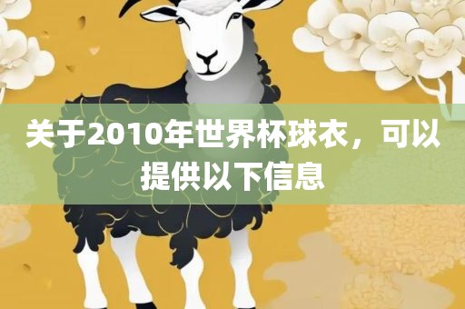 关于2010年世界杯球衣，可以提供以下信息