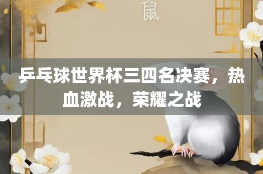 乒乓球世界杯三四名决赛，热血激战，荣耀之战