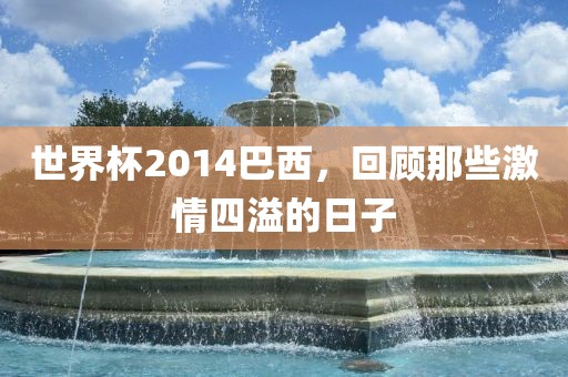 世界杯2014巴西，回顾那些激情四溢的日子广西贺州市华昌新材料有限公司