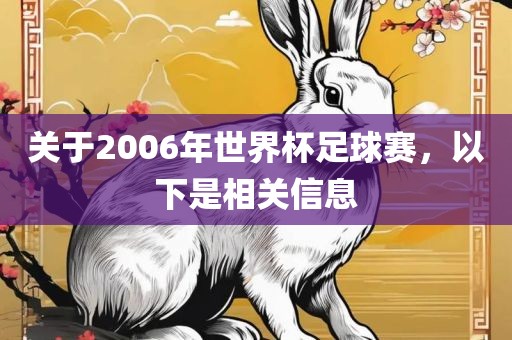 关于2006年世界杯足球赛，以下是相关信息