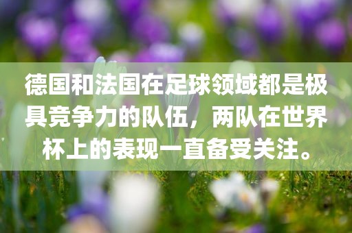 德国和法国在足球领域都是极具竞争力的队伍，两队在世界杯上的表现一直备受关注。