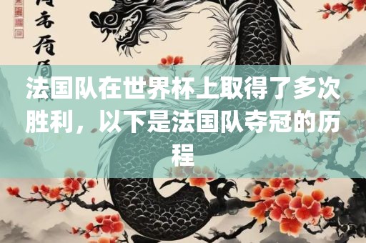 法国队在世界杯上取得了多次胜利，以下是法国队夺冠的历程广西贺州市华昌新材料有限公司