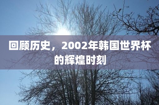 回顾历史，2002年韩国世界杯的辉煌时刻