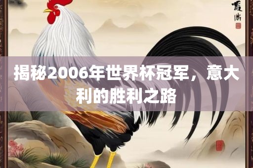 揭秘2006年世界杯冠军，意大利的胜利之路