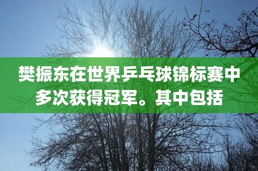 樊振东在世界乒乓球锦标赛中多次获得冠军。其中包括