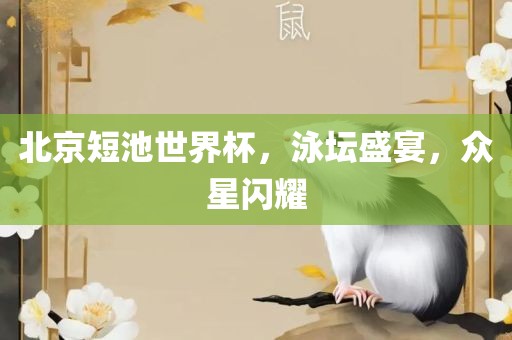 北京短池世界杯，泳坛广西贺州市华昌新材料有限公司盛宴，众星闪耀