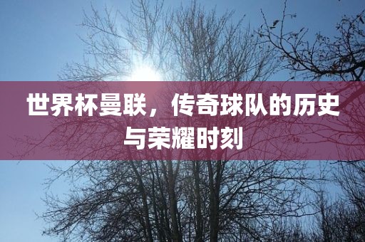 世界杯曼联，传奇球队的历史与荣耀时刻