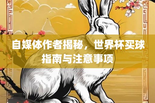 自媒体作者揭秘，世界杯买球指南与注意事项