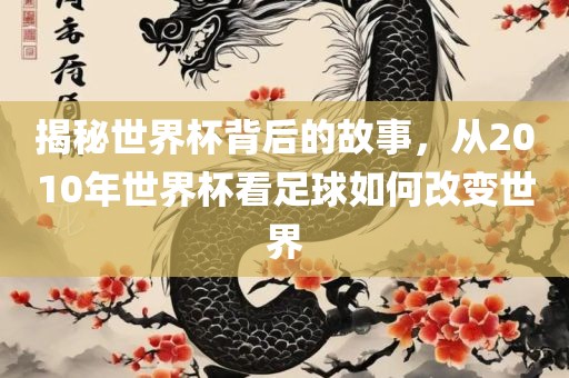 揭秘世界杯背后的故事，从2010年世界杯看足球如何改变世界