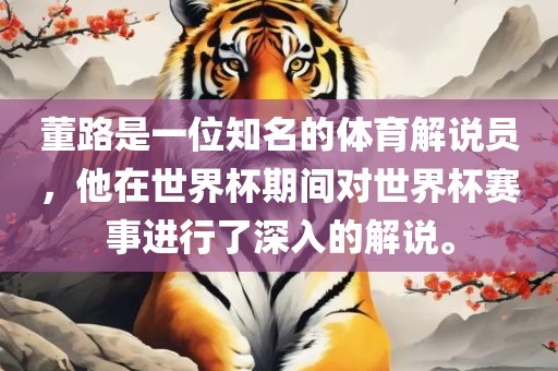 董路是一位知名的体育解说员，他在世界杯期间对世界杯赛事进行了深入的解说。