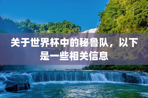 关于世界杯中的秘鲁队，以下是一些相关信息广西贺州市华昌新材料有限公司